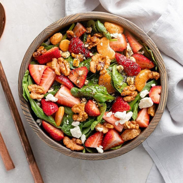 Your Healthy Spinach-Strawberry Salad with Feta & Walnuts Recipe