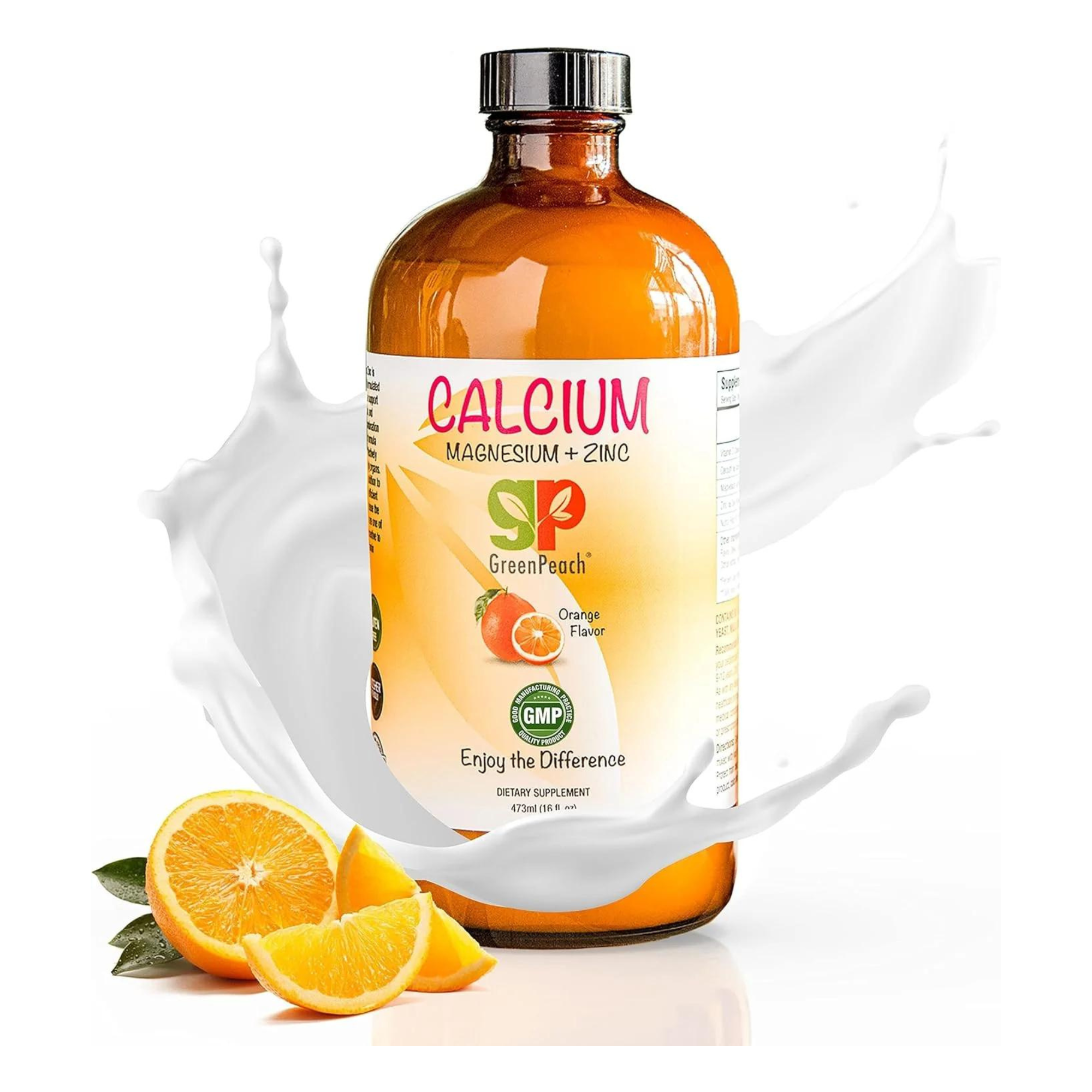 Liquid Calcium Supplement w/ Magnesium, Zinc & D3 for Kids & Adults